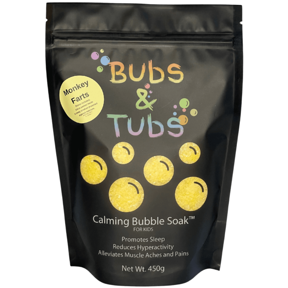 Calming Bubble Soak for Kids - Magnesium Sulphate Bubble Bath with Colour and Fragrance - Alleviates Muscle Aches and Pains, Reduces Hyperactivity, Promotes Sleep - Fun Epsom Salt Bath with Loads of Benefits for Children