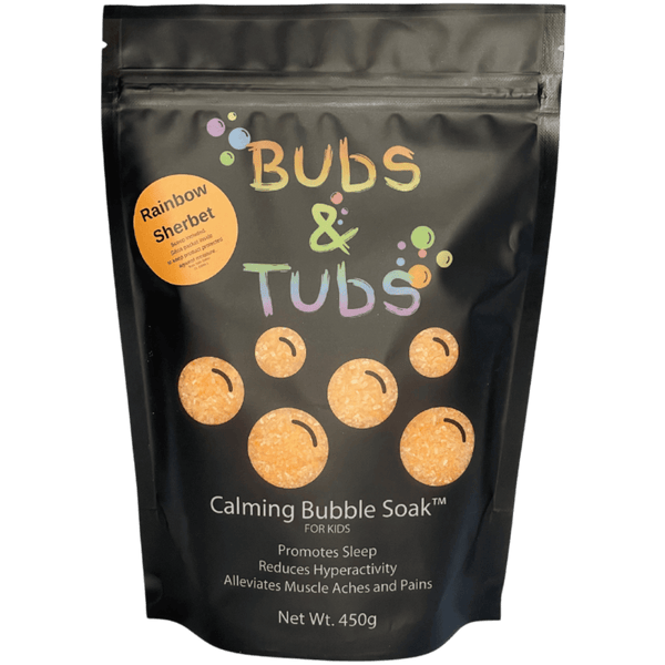 Calming Bubble Soak for Kids - Magnesium Sulphate Bubble Bath with Colour and Fragrance - Alleviates Muscle Aches and Pains, Reduces Hyperactivity, Promotes Sleep - Fun Epsom Salt Bath with Loads of Benefits for Children