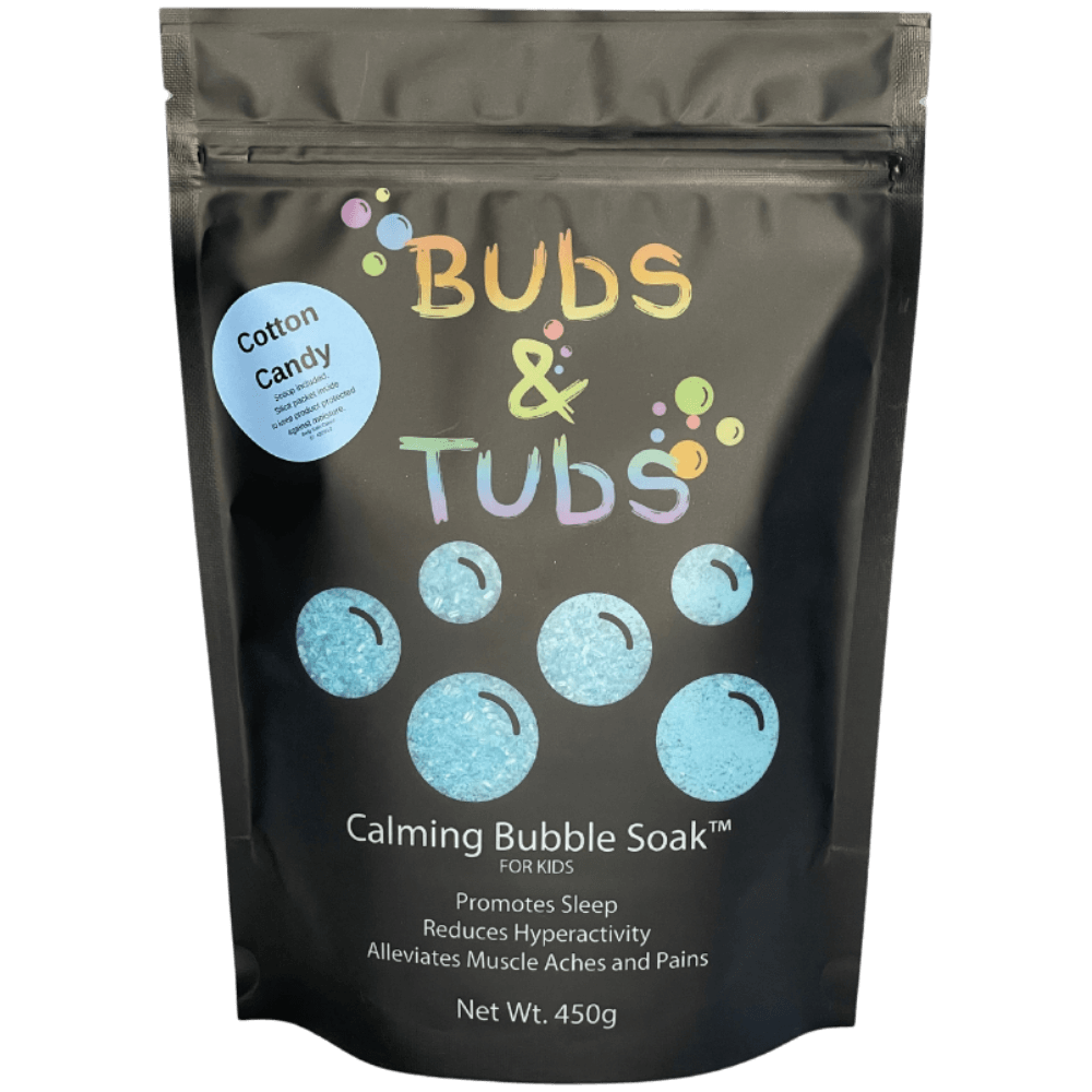 Calming Bubble Soak for Kids - Magnesium Sulphate Bubble Bath with Colour and Fragrance - Alleviates Muscle Aches and Pains, Reduces Hyperactivity, Promotes Sleep - Fun Epsom Salt Bath with Loads of Benefits for Children