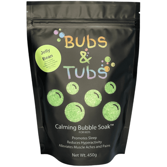Calming Bubble Soak for Kids - Magnesium Sulphate Bubble Bath with Colour and Fragrance - Alleviates Muscle Aches and Pains, Reduces Hyperactivity, Promotes Sleep - Fun Epsom Salt Bath with Loads of Benefits for Children