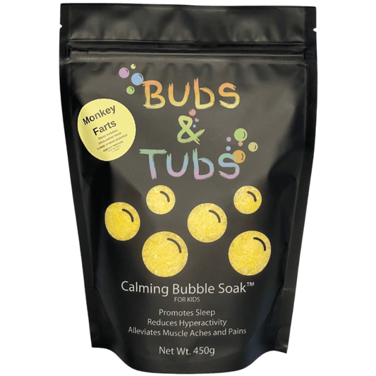 Calming Bubble Soak for Kids - Magnesium Sulphate Bubble Bath with Colour and Fragrance - Alleviates Muscle Aches and Pains, Reduces Hyperactivity, Promotes Sleep - Fun Epsom Salt Bath with Loads of Benefits for Children